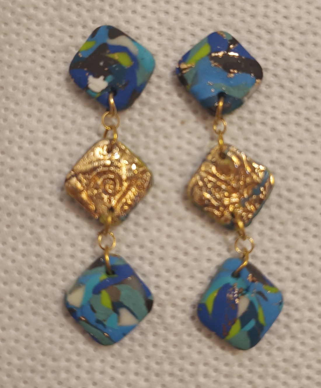 Sea blue  - bijuterii - cercei - cercei lungi - Artynos.ro