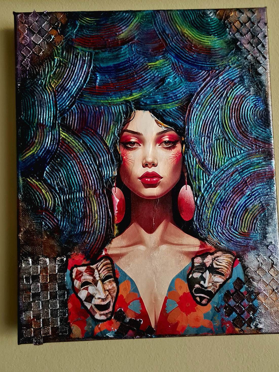 Portret  - arte vizuale și accesorii  - picturi - picturi în tehnică mixtă - Artynos.ro