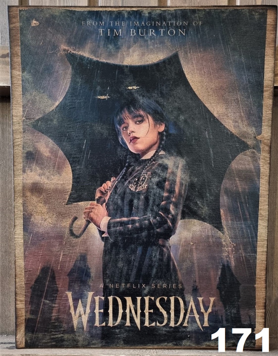 Wednesday placat din lemn - casă & stil de viață - accesorii pentru decorat casa - picturi murale - artă de perete din lemn - Artynos.ro