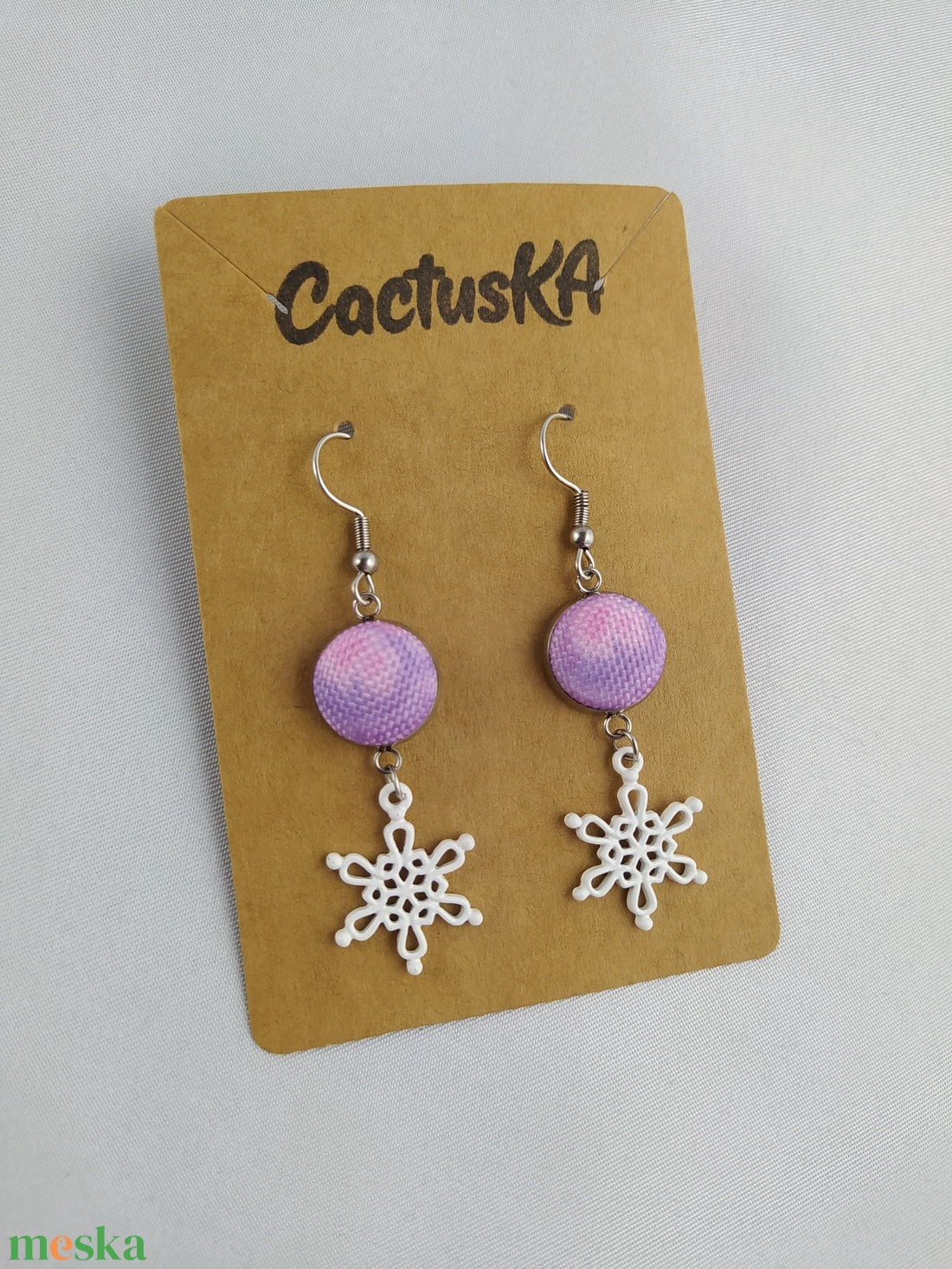 Cercei suspendați cu fulgi de zăpadă - bijuterii - cercei - cercei lungi - Artynos.ro