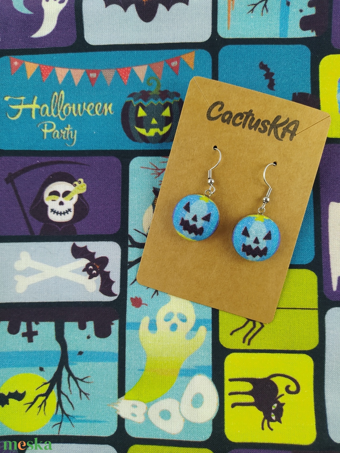 Cercei suspendați cu dovleac de Halloween - bijuterii - cercei - cercei lungi - Artynos.ro