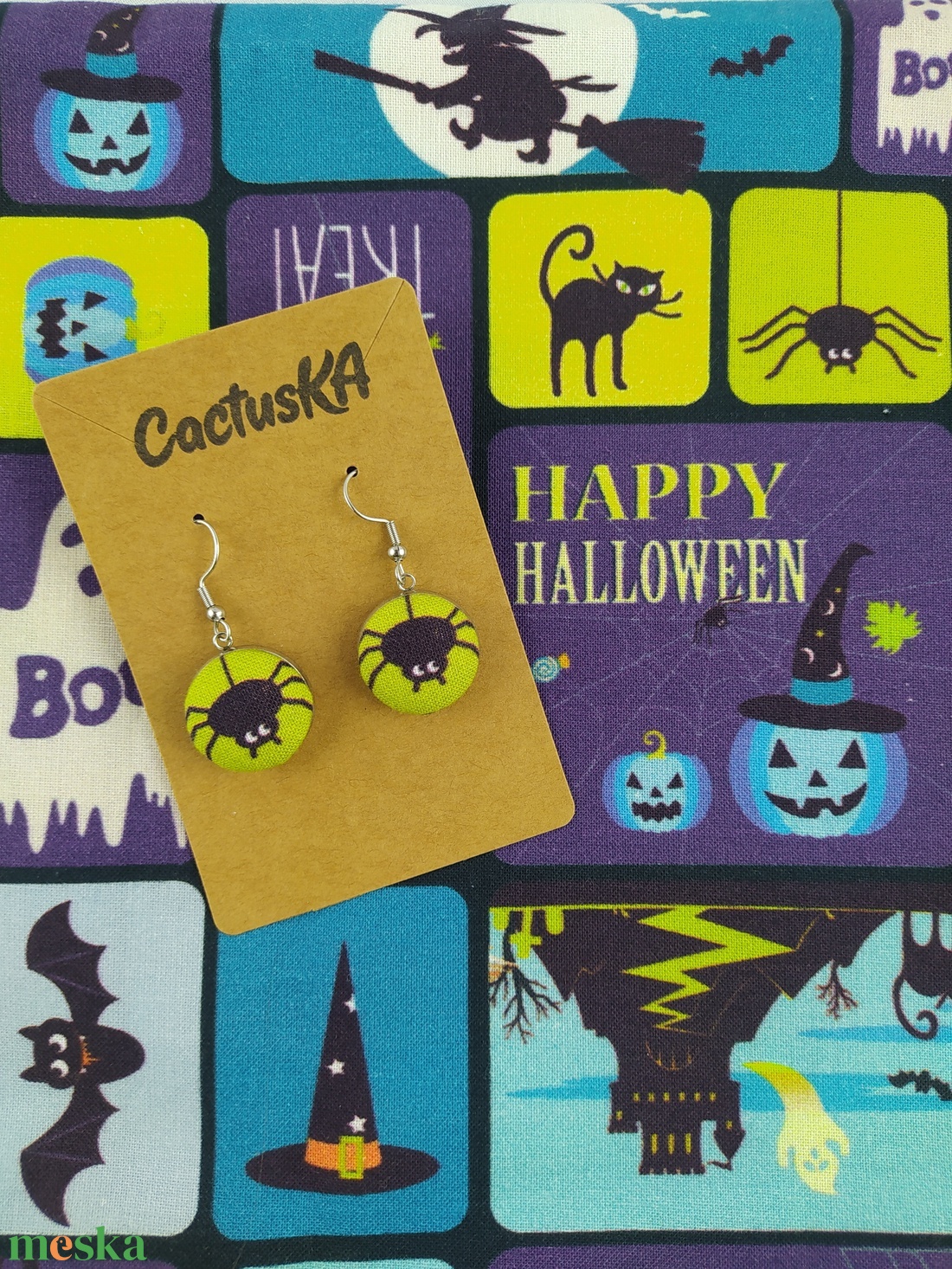 Cercei suspendați cu păianjen de Halloween - bijuterii - cercei - cercei lungi - Artynos.ro