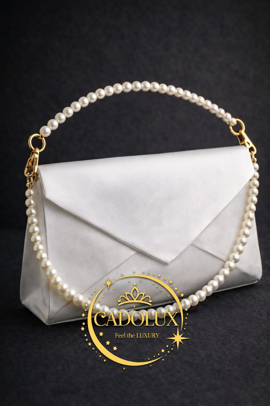 2 Manere Pearl Crown Handles Cadolux - accesorii nuntă - accesorii de nuntă - gentuță mireasă și genți - Artynos.ro