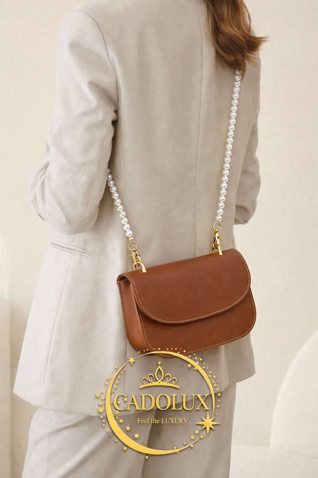 Maner Pearl Chain Deluxe Cadolux - accesorii nuntă - accesorii de nuntă - gentuță mireasă și genți - Artynos.ro