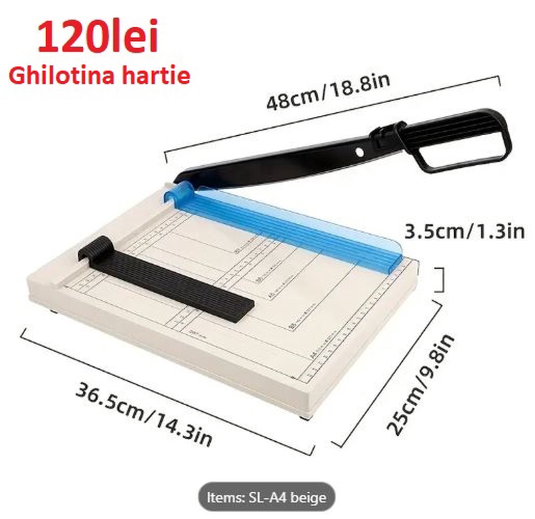 Cutter de hartie tip ghilotina, taietor hartie - accessorii și unelte - hârtie - alte hârtii - Artynos.ro Cutter de hartie tip ghilotina, taietor hartie - accessorii și unelte - hârtie - alte hârtii - Artynos.ro