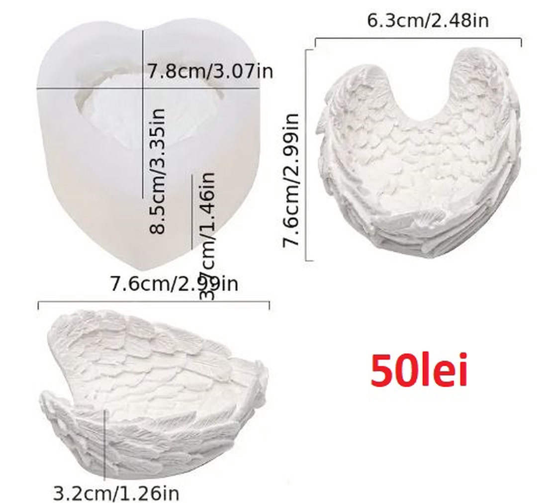 Matrite Silicon pentru Lumanari/Sapun/Ipsos- Bebelus, Aripi de inger - accessorii și unelte - unelte, instrumente - șabloane - Artynos.ro
