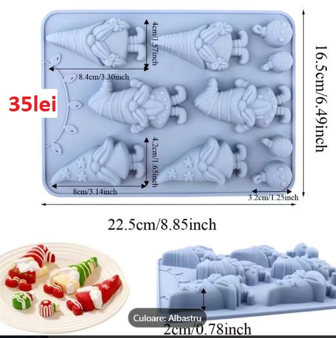 Matrite din Silicon pentru Craciun part 6  wax melts - accessorii și unelte - materie primă mixtă - lumânare - Artynos.ro