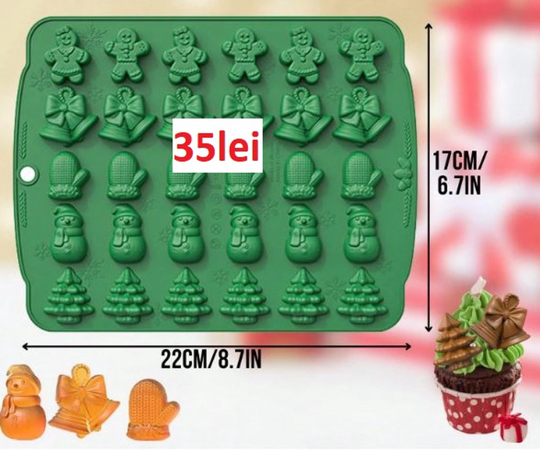 Matrite din Silicon pentru Craciun part 6  wax melts - accessorii și unelte - materie primă mixtă - lumânare - Artynos.ro