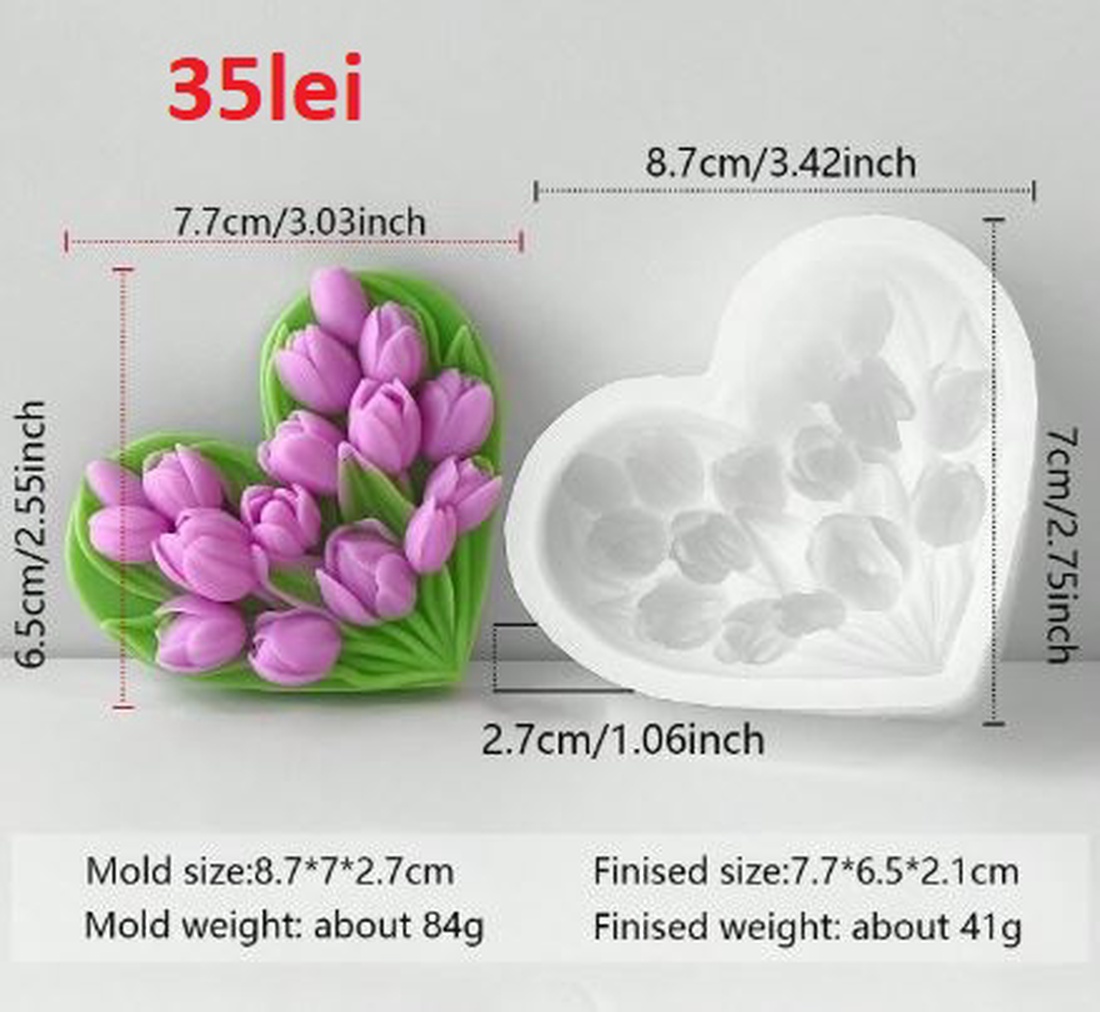 Matrite Flori din Silicon pentru Aranjamente Florale � lumanari, sapun, ipsos - accessorii și unelte - materie primă mixtă - lumânare - Artynos.ro