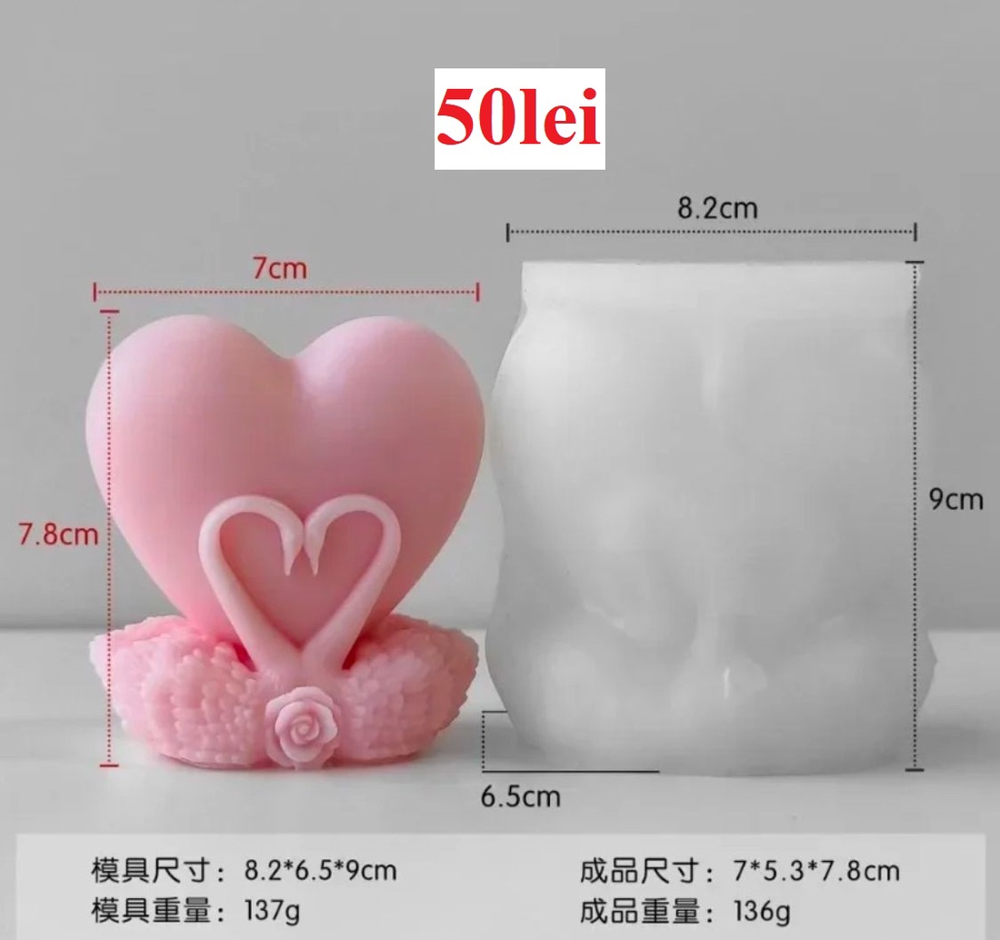 Matrite din Silicon pentru Sf. Valentin � lumanari, sapun, ipsos - accessorii și unelte - materie primă mixtă - lumânare - Artynos.ro