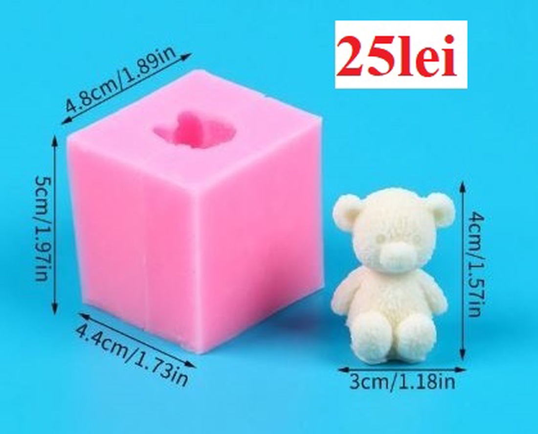 Matrite din Silicon pentru Marturii Botez Ursulet � lumanari, sapun, ipsos - accessorii și unelte - materie primă mixtă - lumânare - Artynos.ro