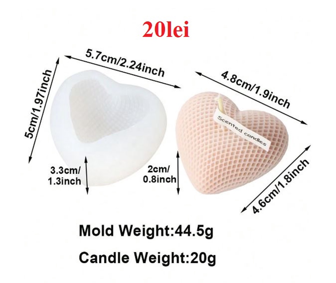 Matrite din Silicon pentru Sf. Valentin � lumanari, sapun, ipsos - accessorii și unelte - materie primă mixtă - lumânare - Artynos.ro