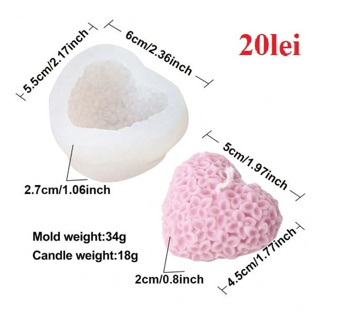 Matrite din Silicon pentru Sf. Valentin � lumanari, sapun, ipsos - accessorii și unelte - materie primă mixtă - lumânare - Artynos.ro