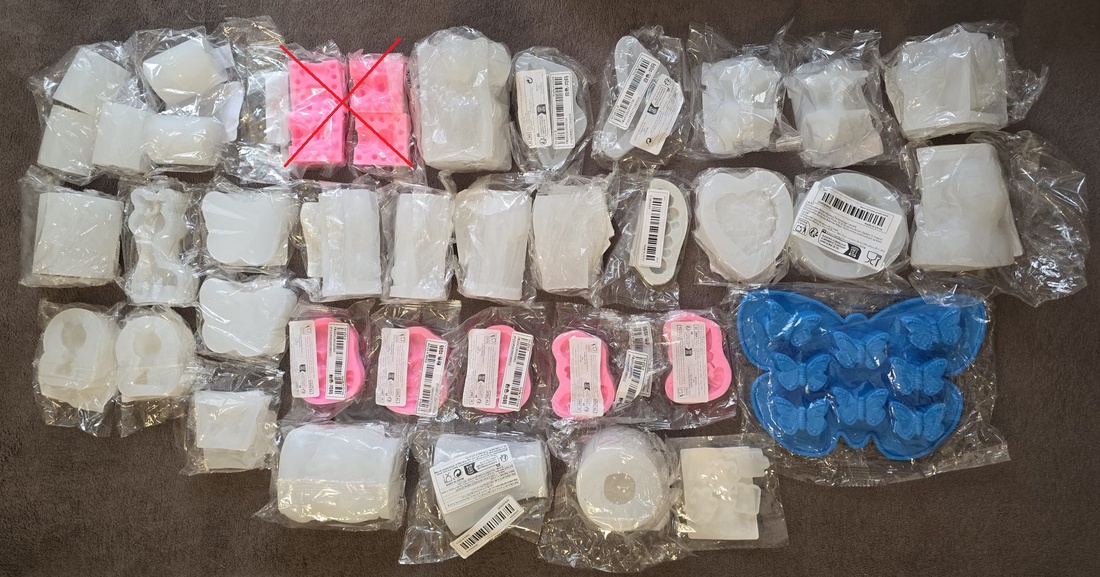 Lot 37 matrițe NOI � Marturii Botez si Nunta - accessorii și unelte - materie primă mixtă - lumânare - Artynos.ro