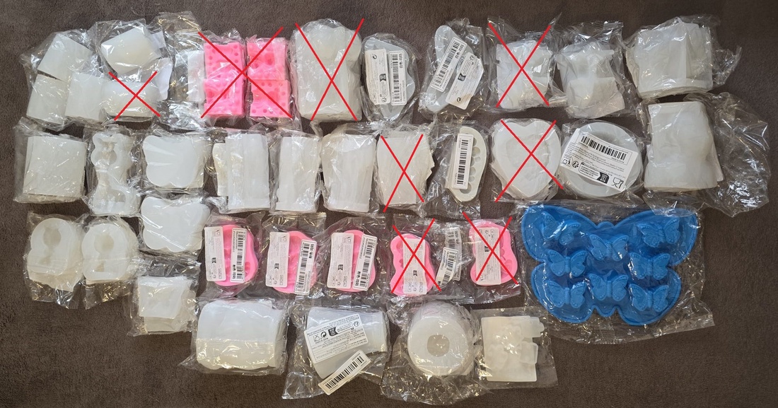 Lot 30 matrițe NOI � Marturii Botez si Nunta - accessorii și unelte - materie primă mixtă - lumânare - Artynos.ro