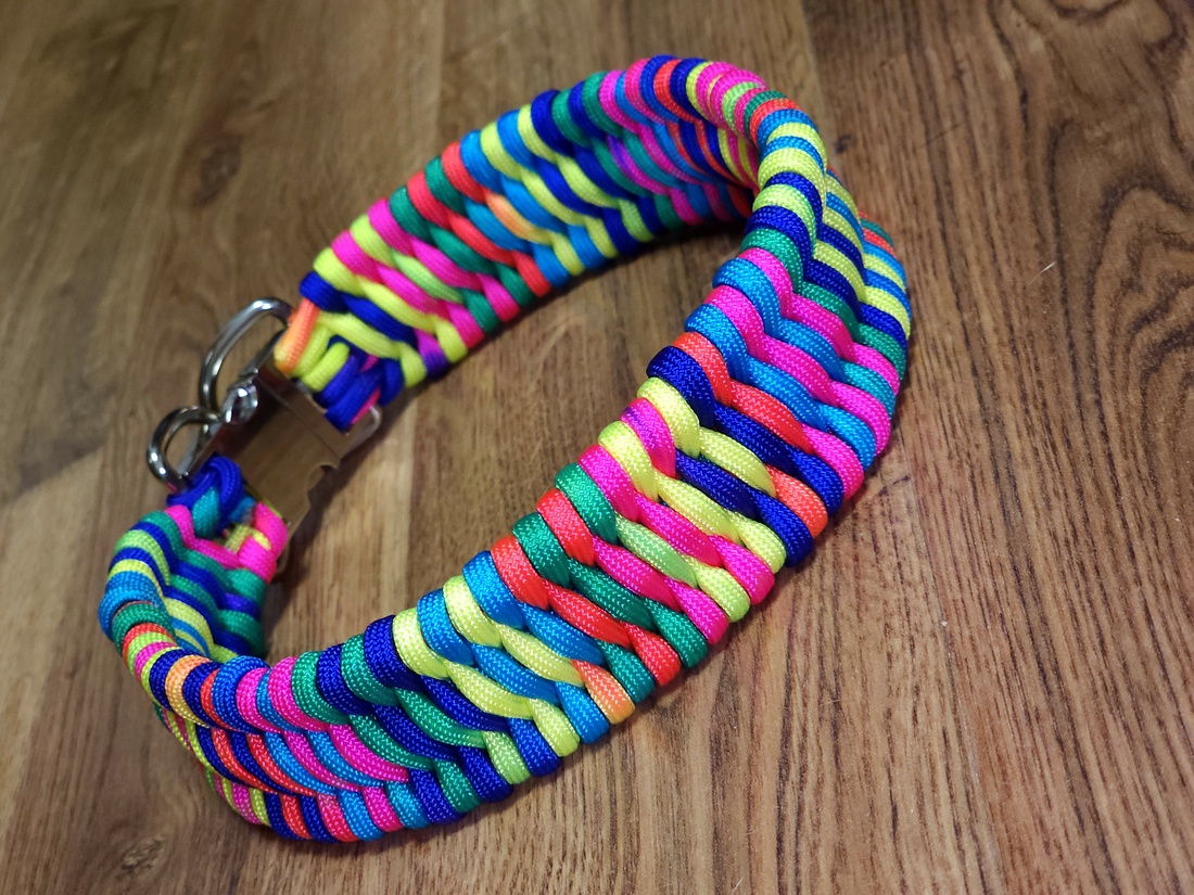 Zgardă câine paracord trilobite � multicolor (testată pe câini activi) - casă & stil de viață - accesorii pentru animale  - echipamente pentru câini - zgardă pentru câini - Artynos.ro