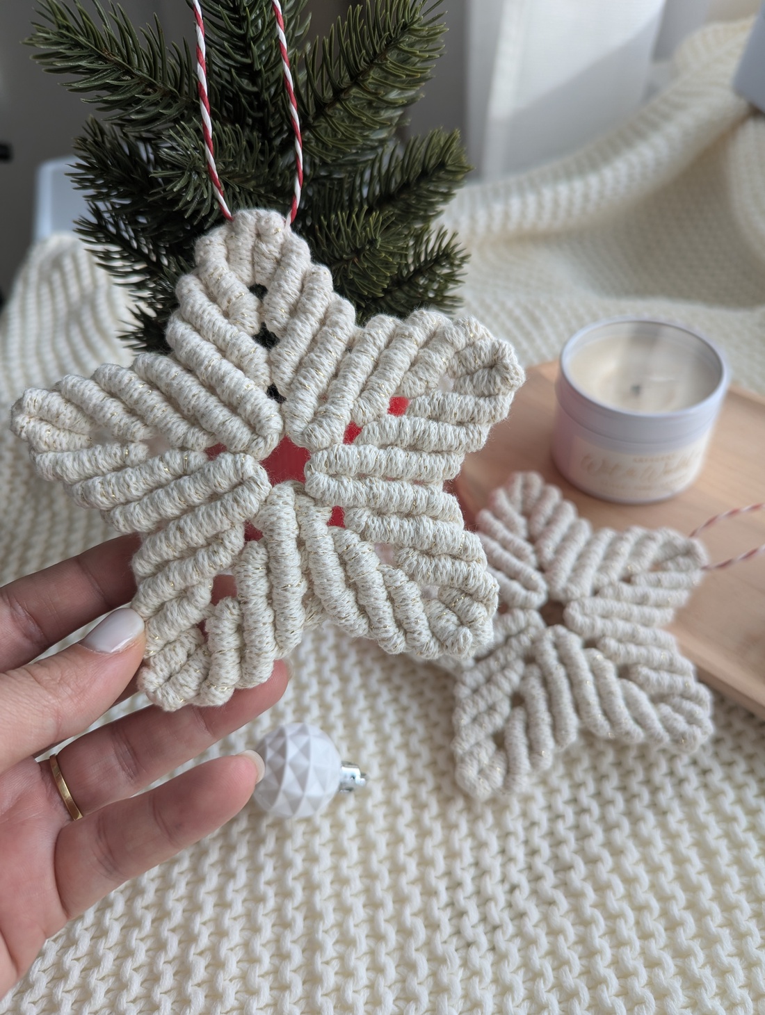 Macrame Star Golden Natural - crăciun - cadouri de moș crăciun - cadouri de moș crăciun - Artynos.ro