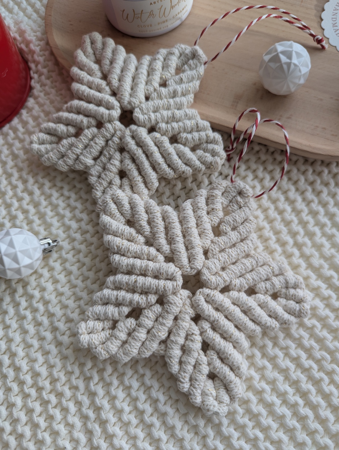 Macrame Star Golden Natural - crăciun - cadouri de moș crăciun - cadouri de moș crăciun - Artynos.ro