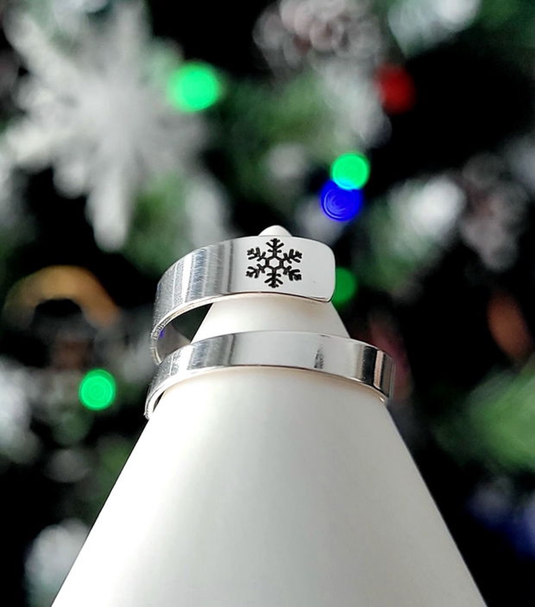 Inel reglabil din argint 92.5 cu fulg SNOWFLAKE  - bijuterii - inele - inele din argint - Artynos.ro