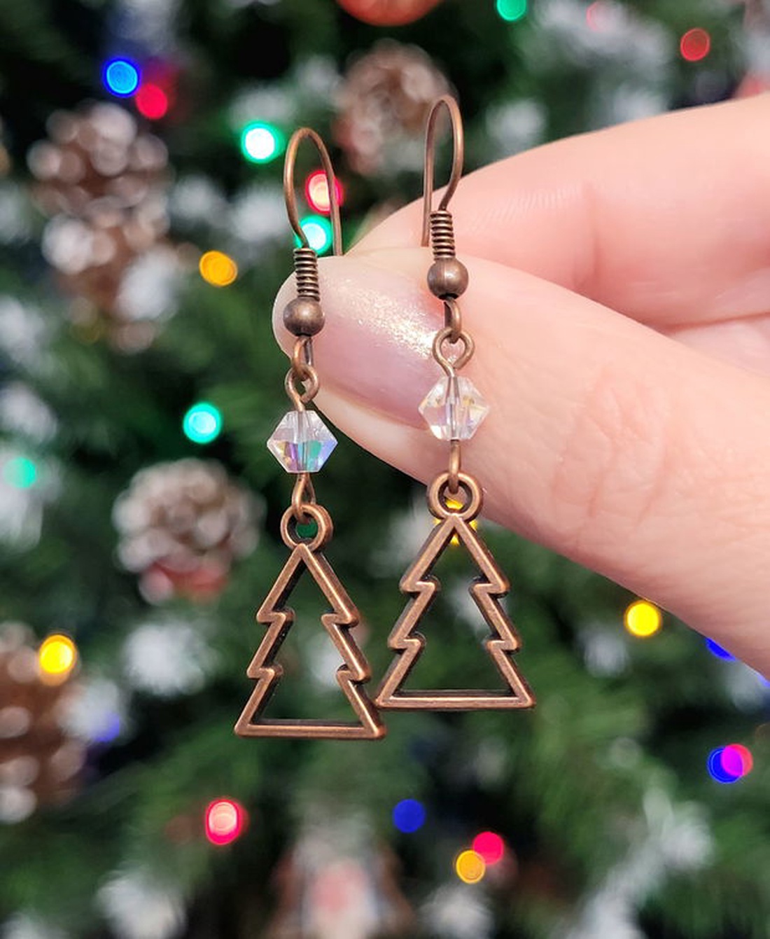 Cercei lungi cu brazi și Swarovski Elements - bijuterii - cercei - cercei lungi - Artynos.ro