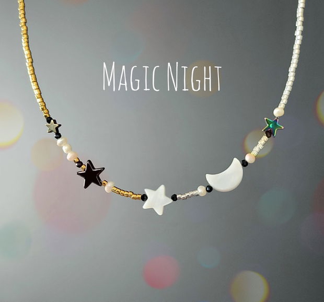 Colier delicat cu argint 92.5, perle, spinel și sidef natural  - bijuterii - coliere - chockere - Artynos.ro