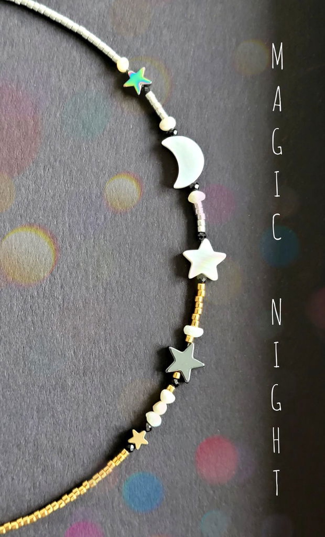 Colier delicat cu argint 92.5, perle, spinel și sidef natural  - bijuterii - coliere - chockere - Artynos.ro