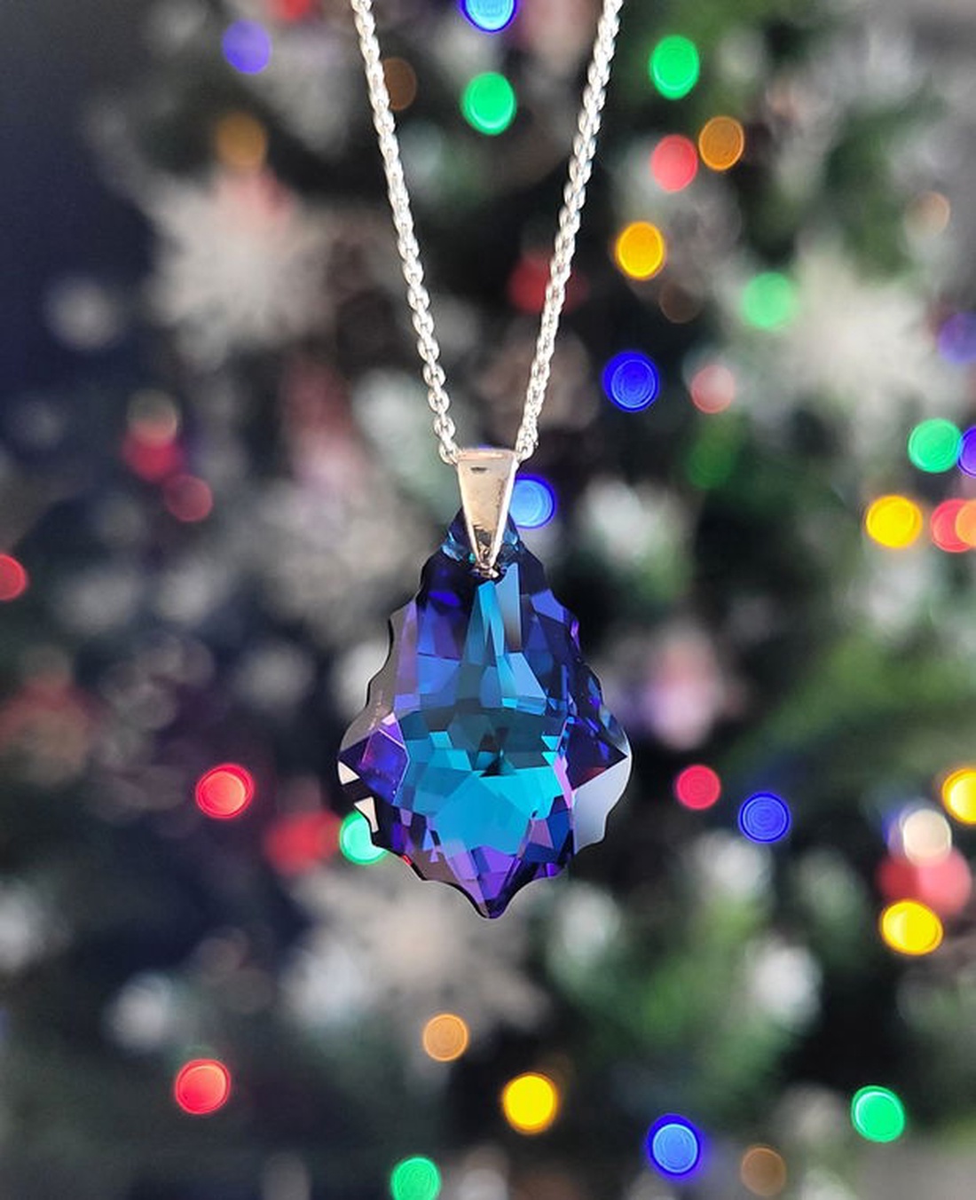 Colier argint 92.5 cu medalion Swarovski Baroque  - bijuterii - coliere - coliere cu pandative - Artynos.ro