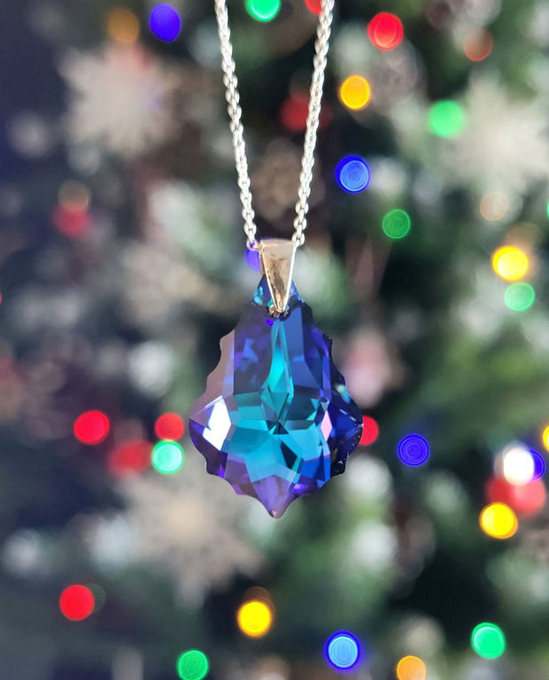 Colier argint 92.5 cu medalion Swarovski Baroque  - bijuterii - coliere - coliere cu pandative - Artynos.ro