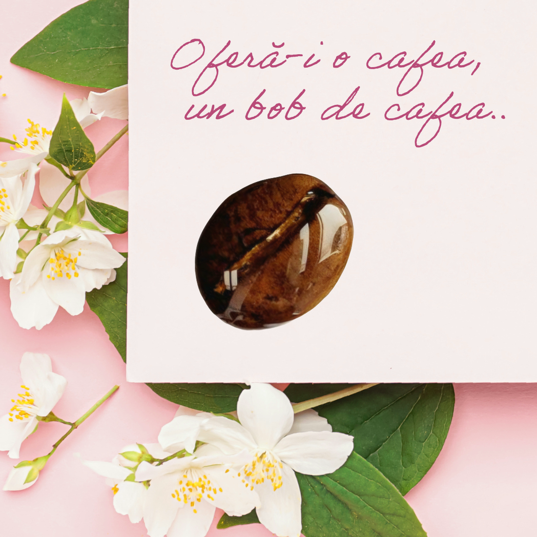 Mărțișor pin cu bob de cafea COFFEE LOVER  - bijuterii - mărțișor - Artynos.ro