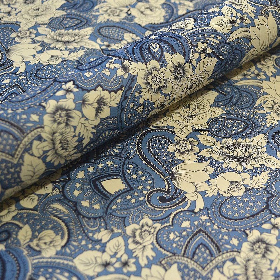  Wooden Tissue Box Blue Floral Paisley Italian Paper - casă & stil de viață - organizare & depozitare - cutie pentru șervețele - Artynos.ro