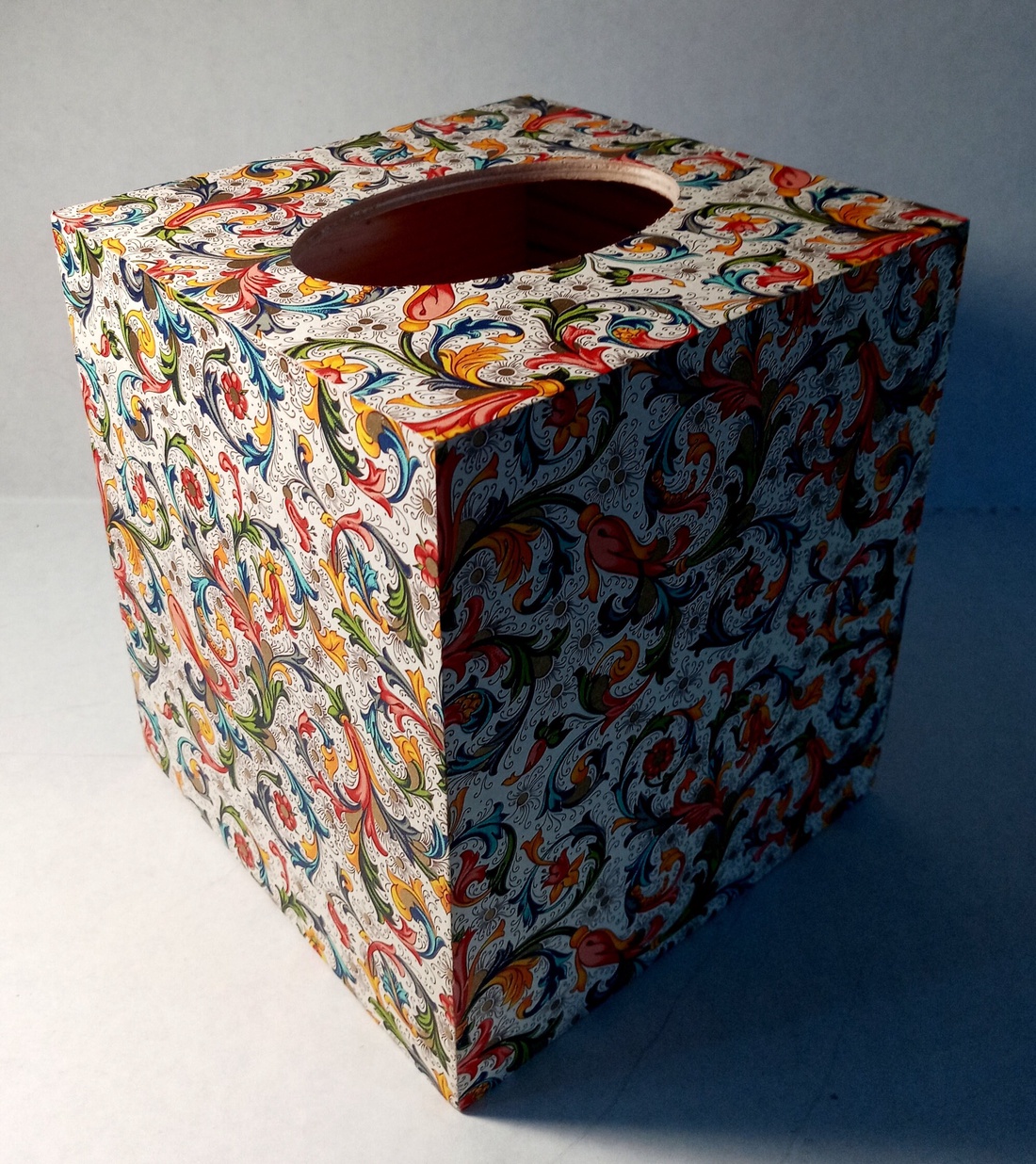 Wooden Tissue Box Florentine Italian Paper with Golden Highlights - casă & stil de viață - organizare & depozitare - cutie pentru șervețele - Artynos.ro