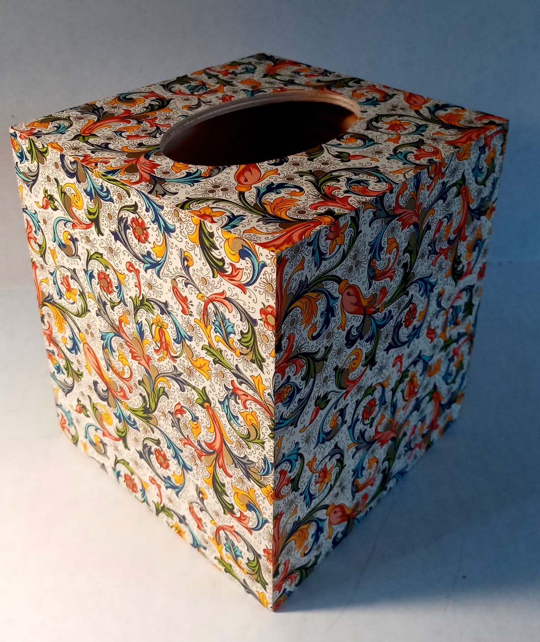  Wooden Tissue Box Florentine Italian Paper with Golden Highlights - casă & stil de viață - organizare & depozitare - cutie pentru șervețele - Artynos.ro