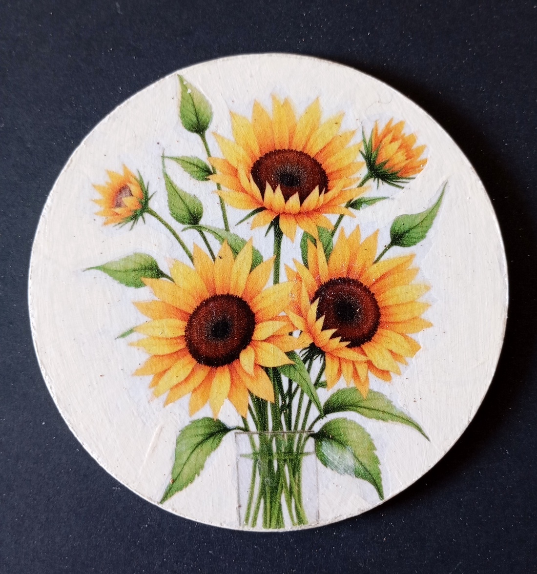 Set of four decoupage coasters - Sunflower Bouquet - casă & stil de viață - echipamente de bucătărie - accesorii de servire - coastere - Artynos.ro