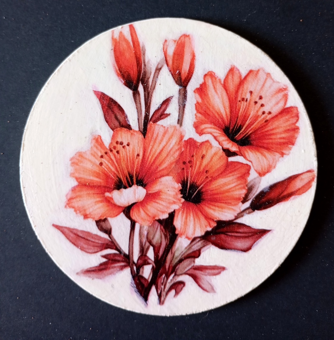 Set of four decoupage coasters - Beautiful Flowers - casă & stil de viață - echipamente de bucătărie - accesorii de servire - coastere - Artynos.ro