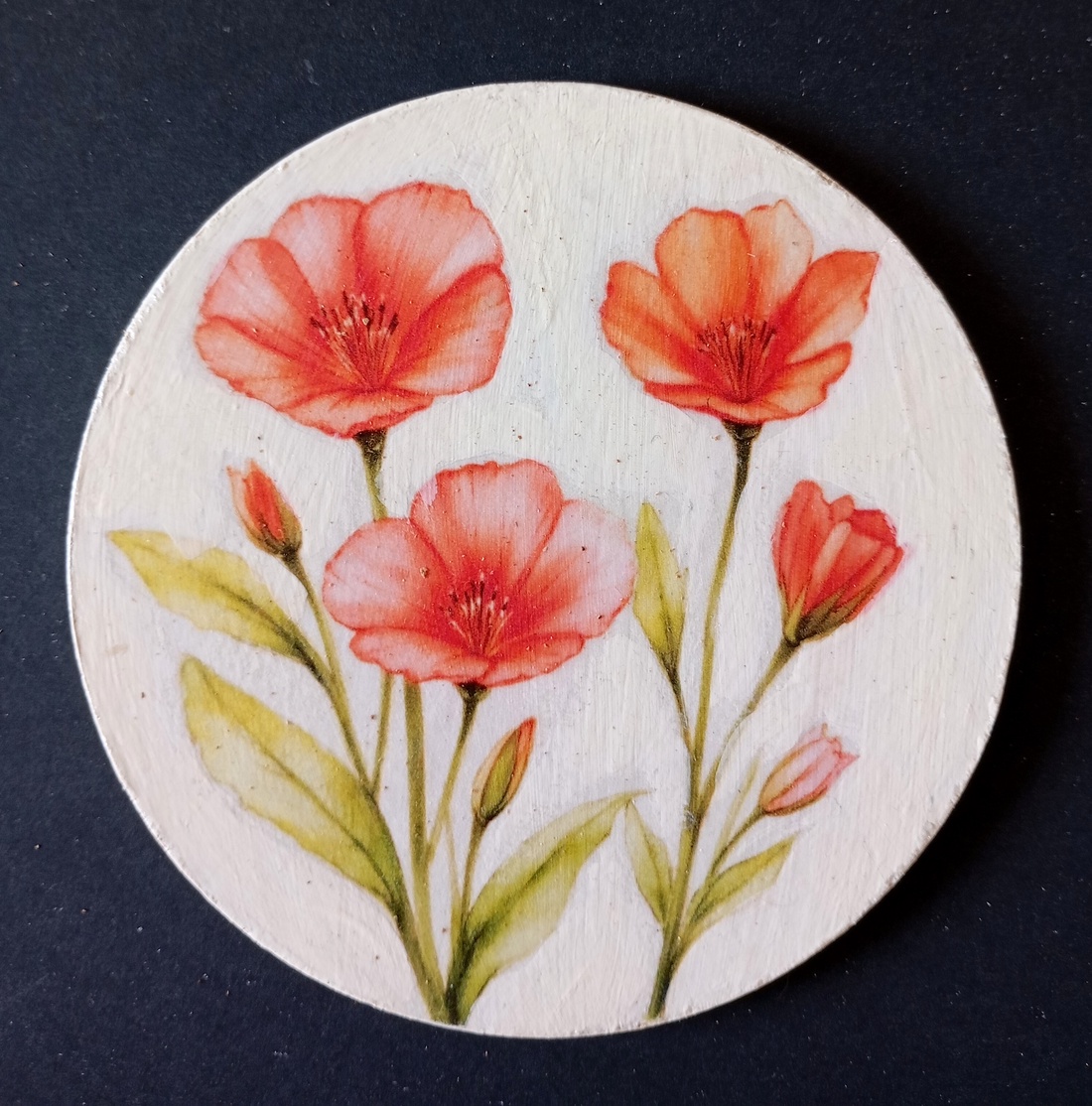 Set of four decoupage coasters - Beautiful Flowers - casă & stil de viață - echipamente de bucătărie - accesorii de servire - coastere - Artynos.ro