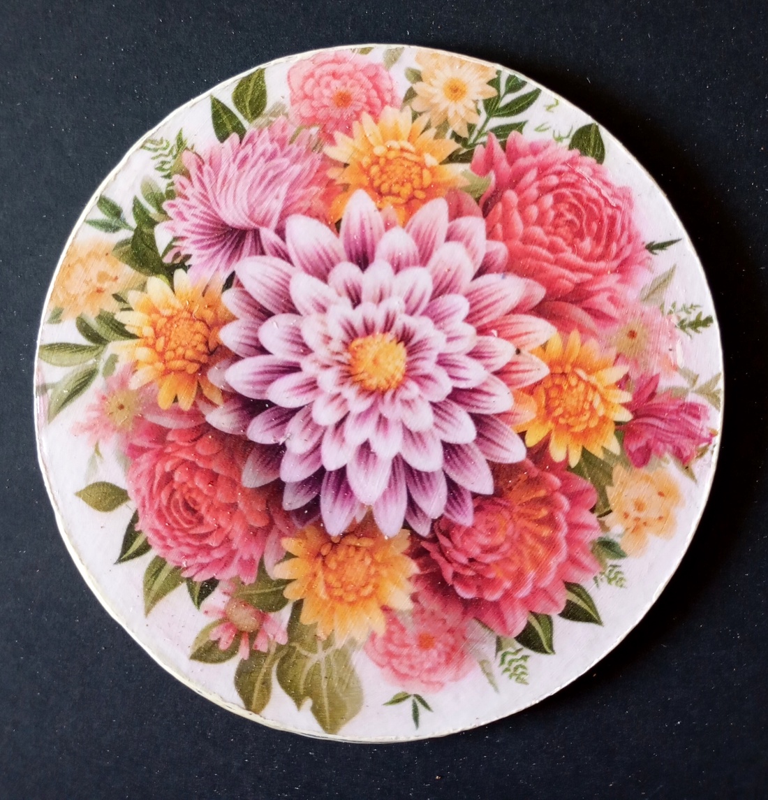 Set of four decoupage coasters - Flower Mandala - casă & stil de viață - echipamente de bucătărie - accesorii de servire - coastere - Artynos.ro