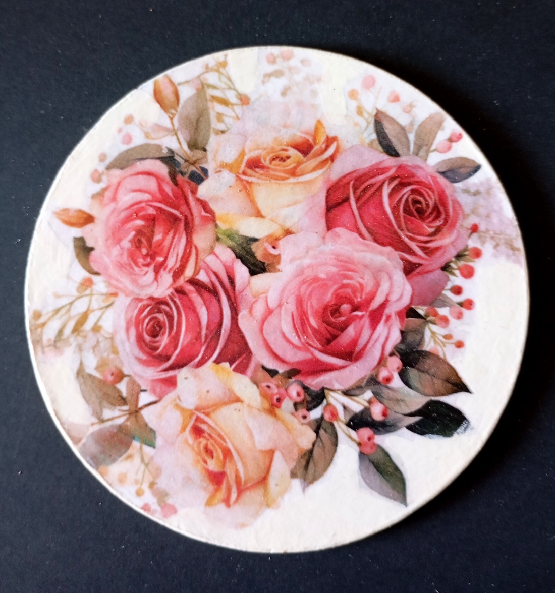 Set of four decoupage coasters - Pink Roses - casă & stil de viață - echipamente de bucătărie - accesorii de servire - coastere - Artynos.ro