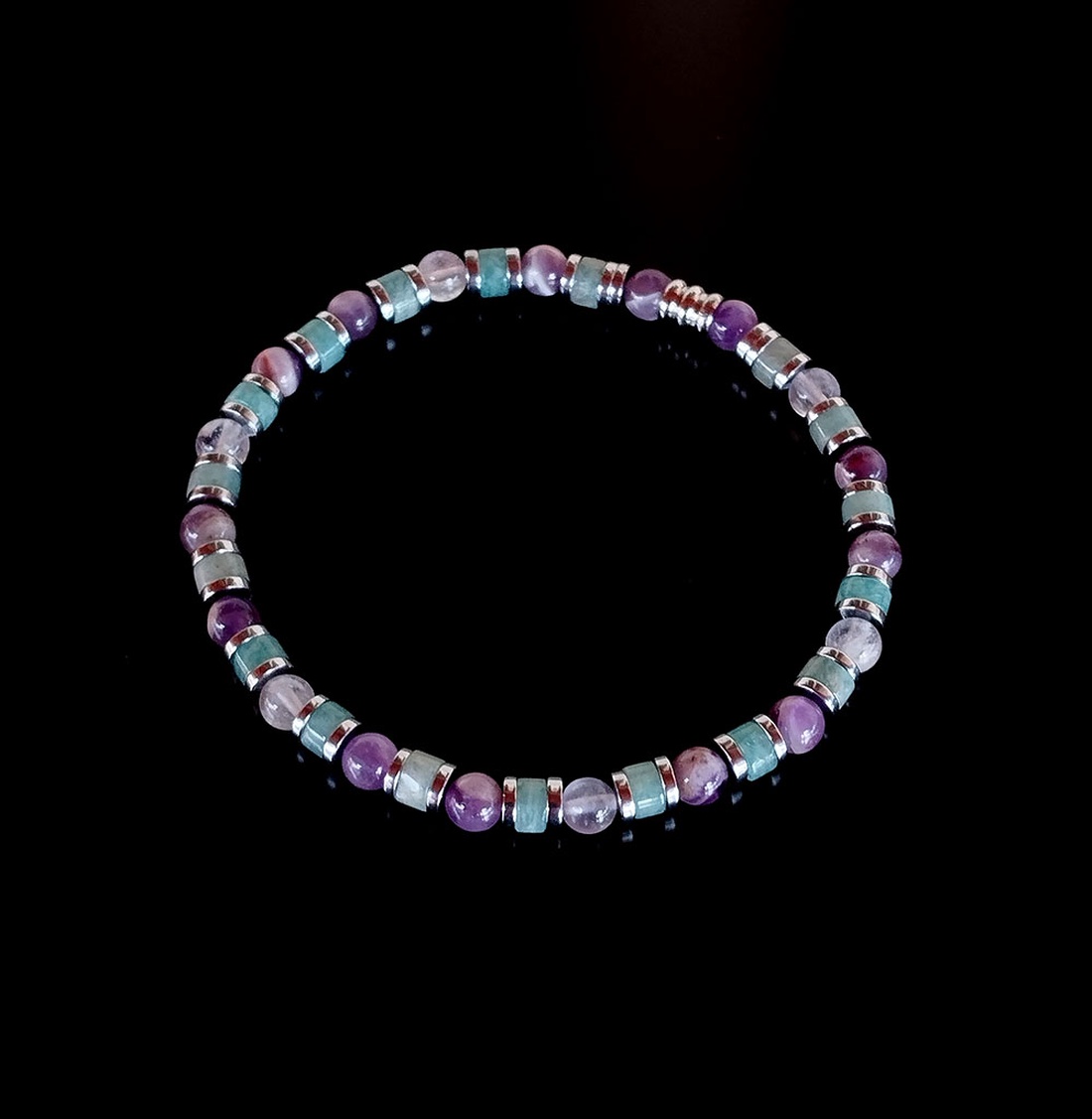 Ametist si amazonit - bijuterii - brățări - brățări din pietre semiprețioase - Artynos.ro