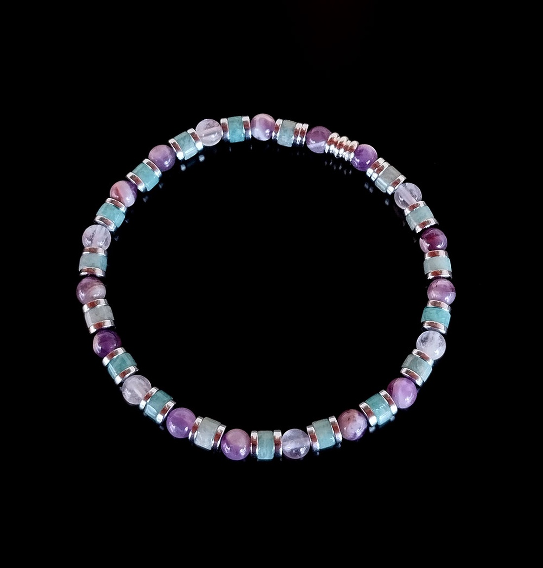 Ametist si amazonit - bijuterii - brățări - brățări din pietre semiprețioase - Artynos.ro