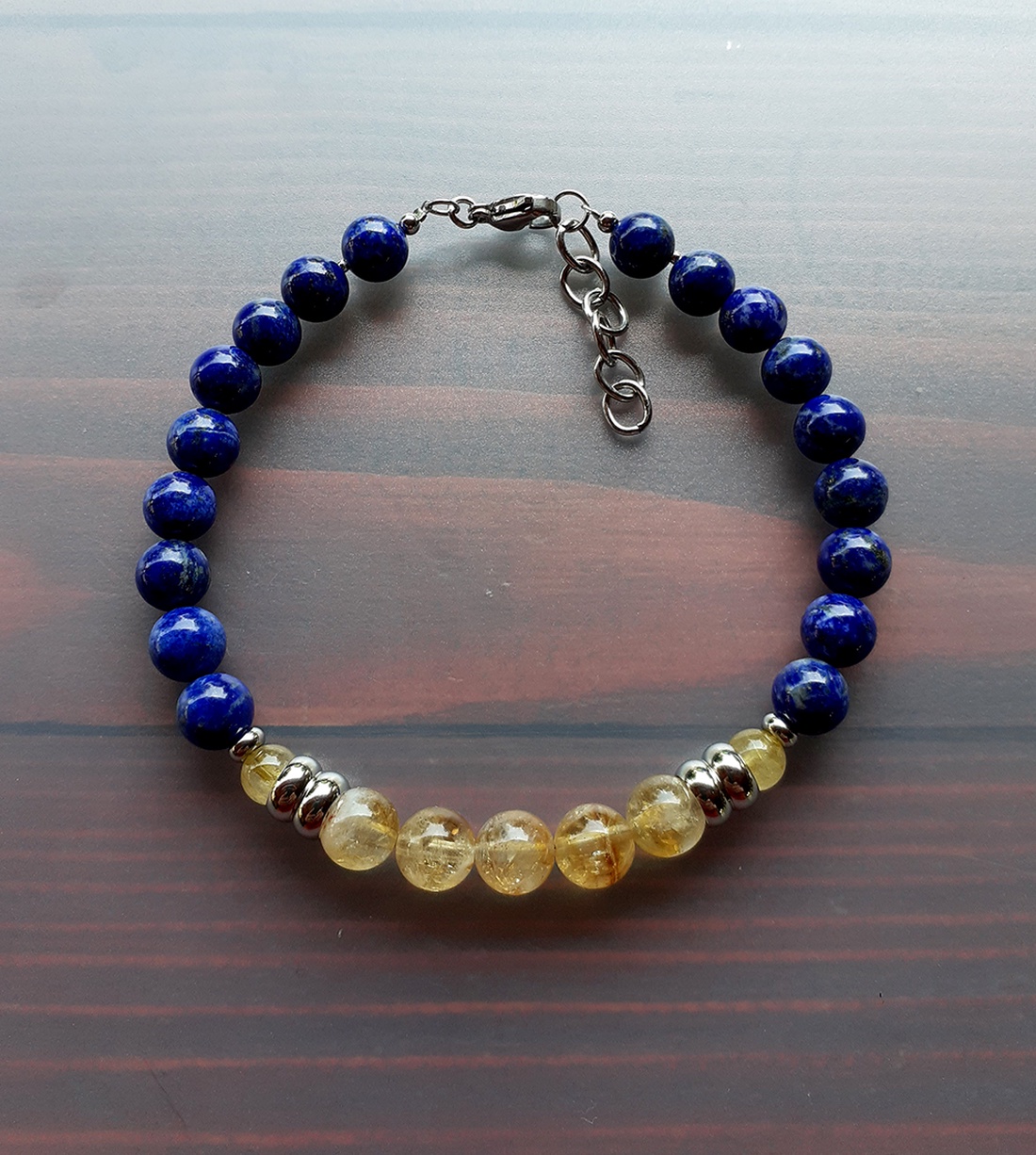 Lapis lazuli si citrin - bijuterii - brățări - brățări din pietre semiprețioase - Artynos.ro