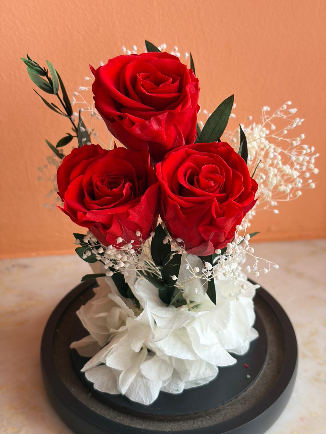 Aranjament Manual 3 Trandafiri Criogenați Roșii - casă & stil de viață - decorațiuni de casă - accesorii florale - flori în ghiveci - Artynos.ro