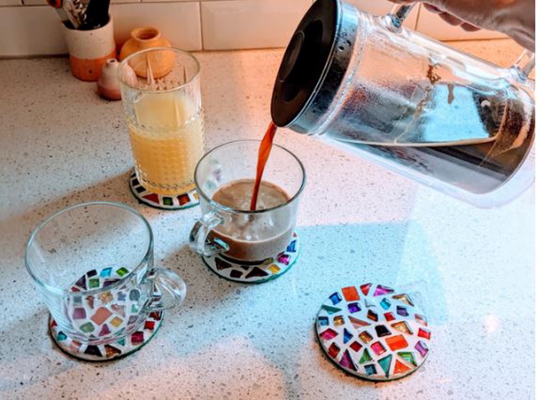 Kit mozaic pentru începători - suporturi de pahare - diy - pregătește-ți singur - pachete diy, kituri - Artynos.ro