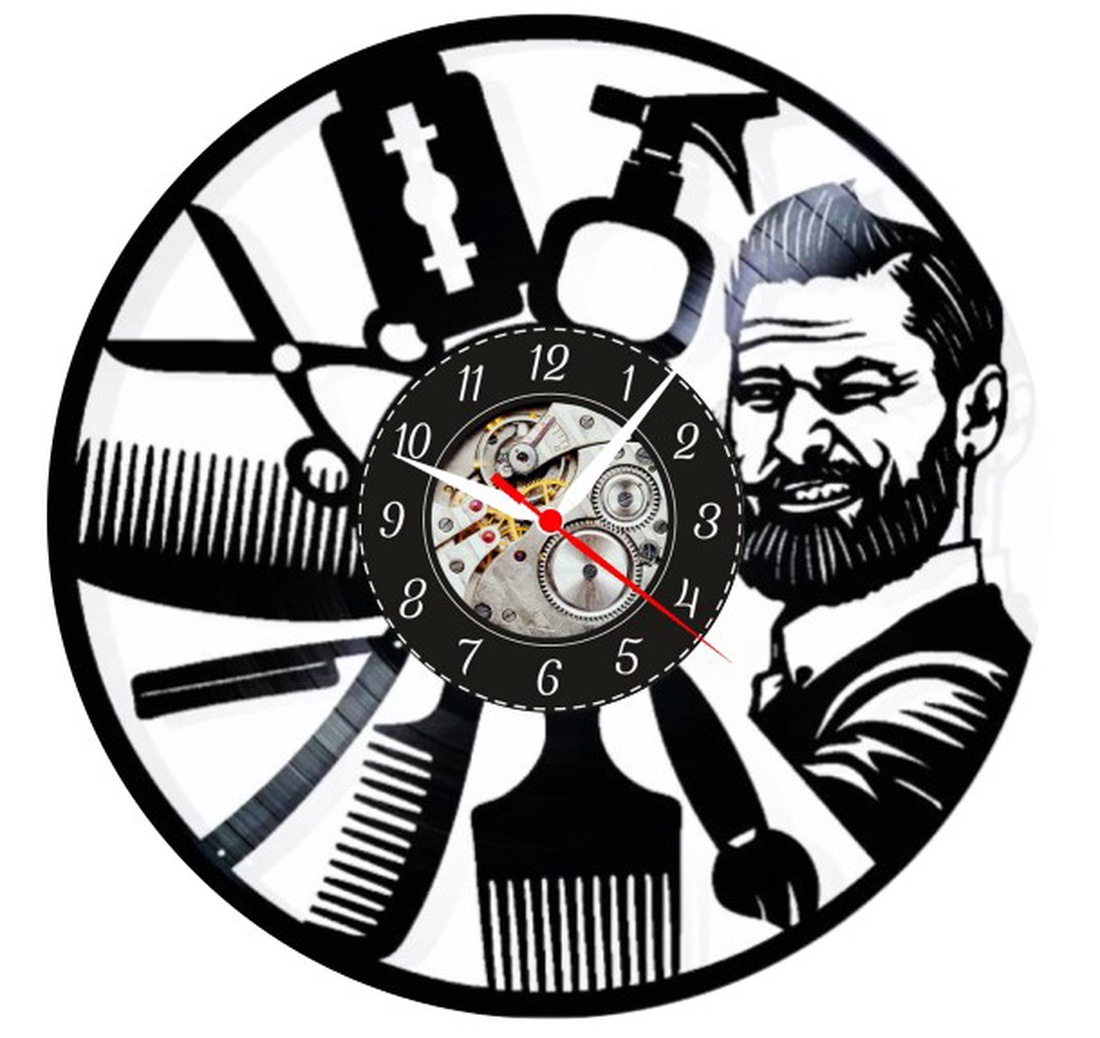 BARBERSHOP-ceas de perete  - casă & stil de viață - accesorii pentru decorat casa - decorațiuni de pereți, decorațiuni suspendate - ceasuri de perete - Artynos.ro