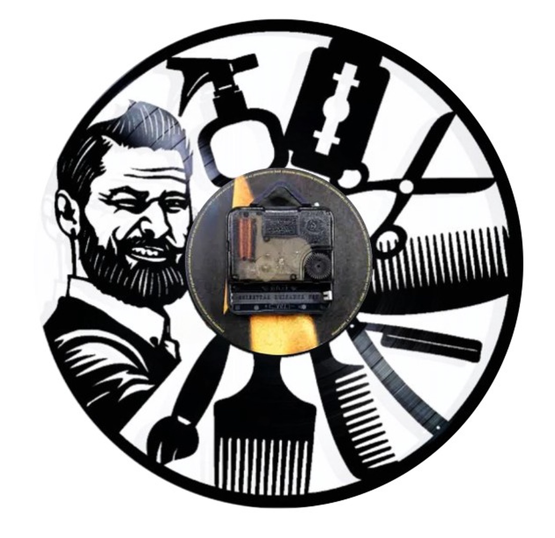 BARBERSHOP-ceas de perete  - casă & stil de viață - accesorii pentru decorat casa - decorațiuni de pereți, decorațiuni suspendate - ceasuri de perete - Artynos.ro