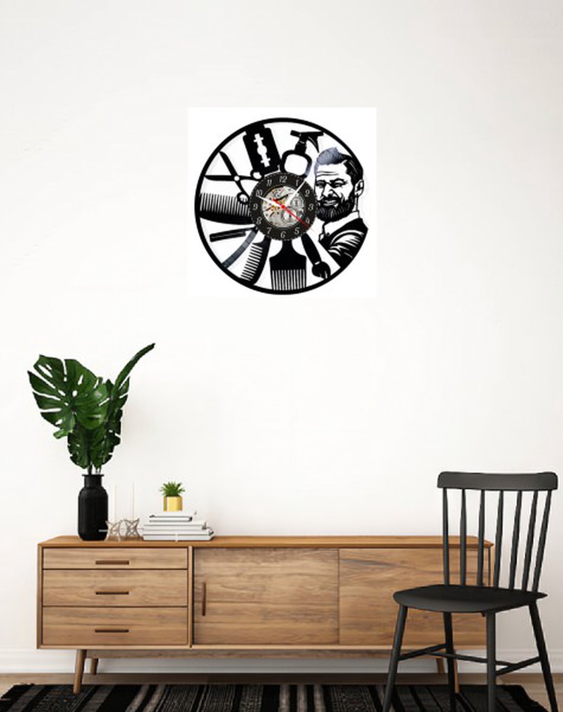 BARBERSHOP-ceas de perete  - casă & stil de viață - accesorii pentru decorat casa - decorațiuni de pereți, decorațiuni suspendate - ceasuri de perete - Artynos.ro