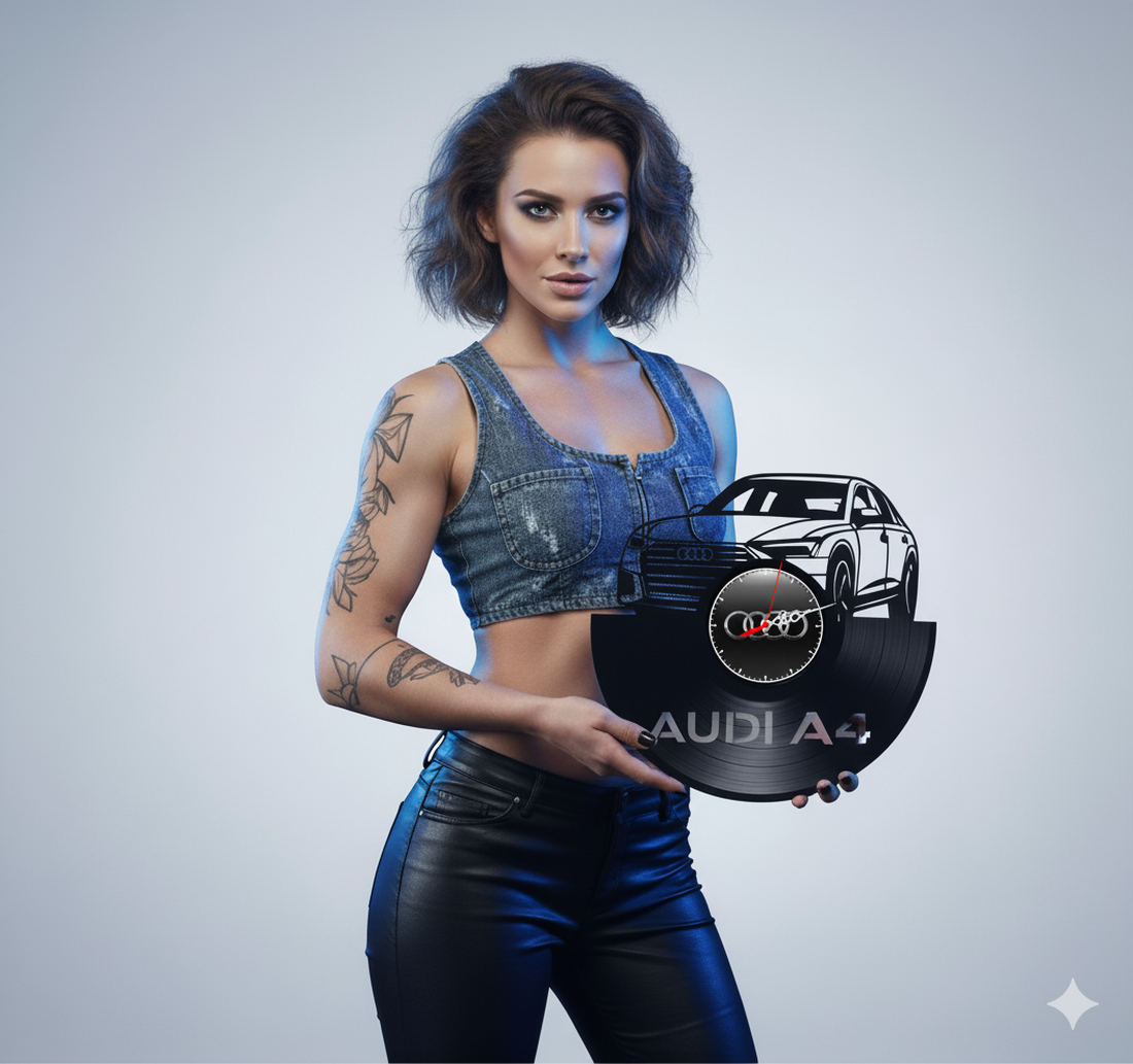 AUDI A4-ceas de perete - casă & stil de viață - accesorii pentru decorat casa - decorațiuni de pereți, decorațiuni suspendate - ceasuri de perete - Artynos.ro