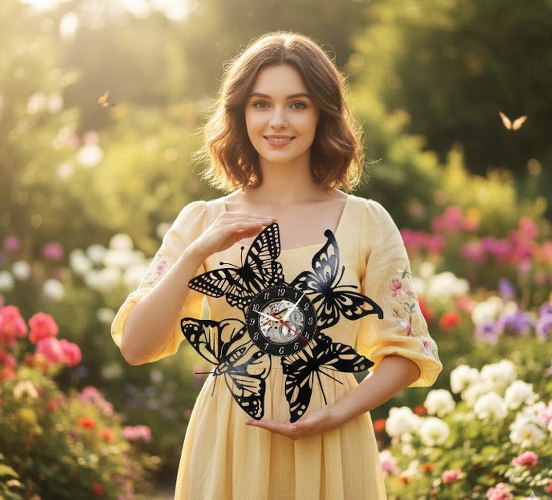 FLUTURI-ceas de perete - casă & stil de viață - decorațiuni de casă - decorațiuni de pereți - ceasuri de perete - Artynos.ro