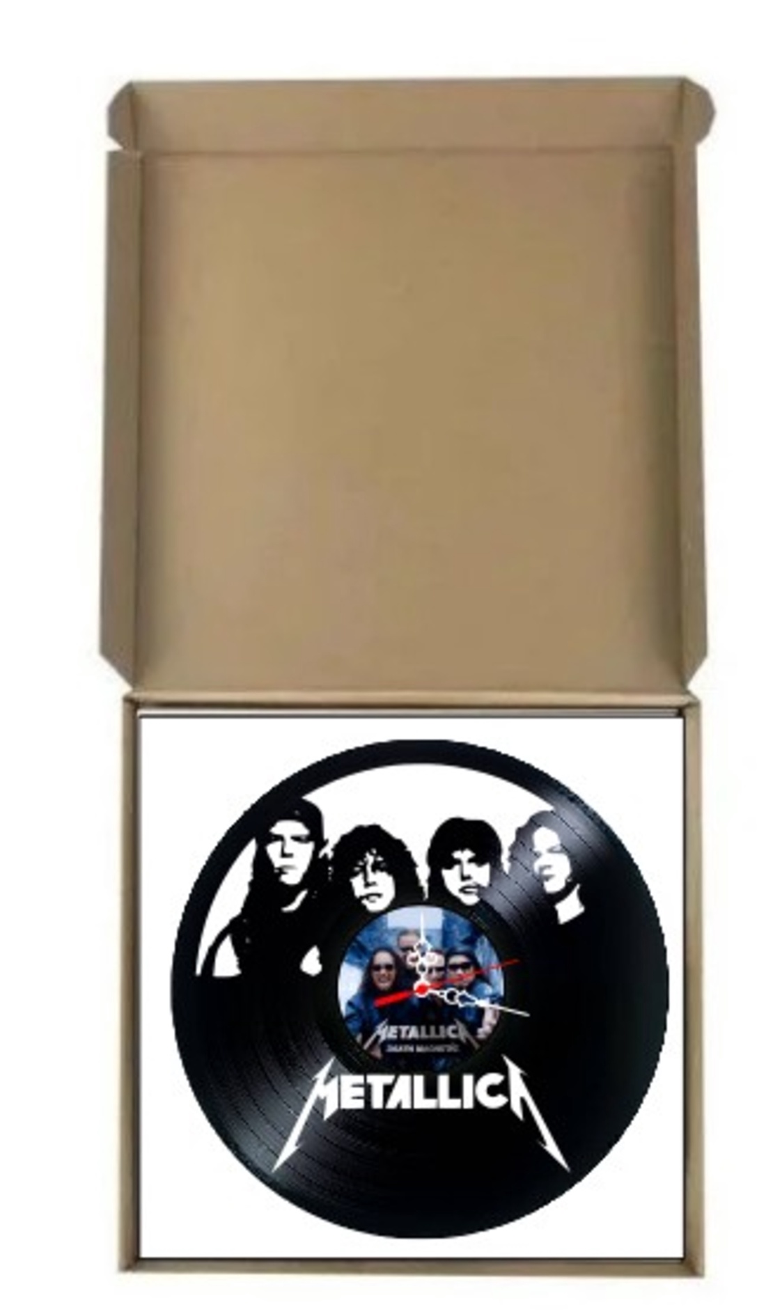 Ceas de perete decorativ realizat din disc de vinil, Model Metallica Heavy Metal Death Magnetic, Negru, 30 cm - casă & stil de viață - decorațiuni de casă - decorațiuni de pereți - ceasuri de perete - Artynos.ro