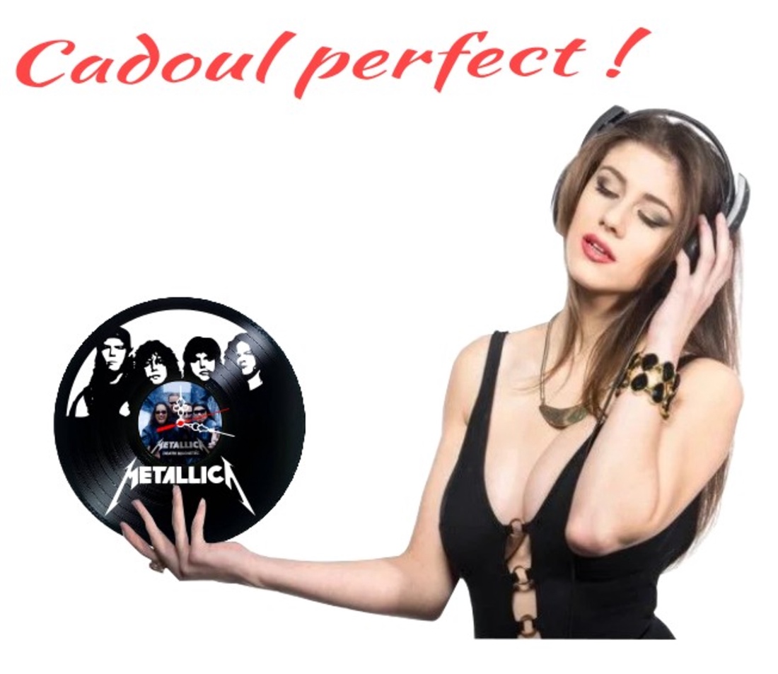 Ceas de perete decorativ realizat din disc de vinil, Model Metallica Heavy Metal Death Magnetic, Negru, 30 cm - casă & stil de viață - decorațiuni de casă - decorațiuni de pereți - ceasuri de perete - Artynos.ro
