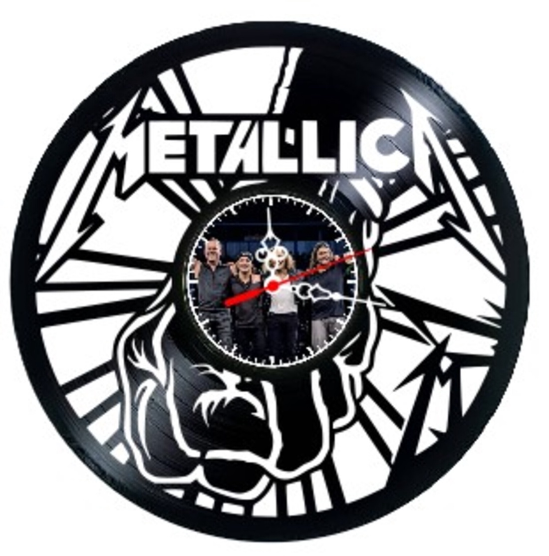 Ceas de perete decorativ realizat din disc de vinil, Model Metallica St Anger Pumn Rock Metal, Negru, 30 cm - casă & stil de viață - decorațiuni de casă - decorațiuni de pereți - ceasuri de perete - Artynos.ro